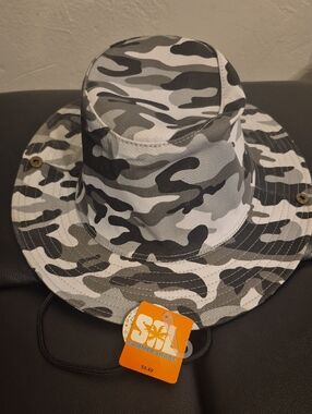 Sol Gray & White Camo Bucket Hat